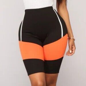 Black/Orange Biker Shorts - Fashion Nova
